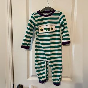 Mardi Gras themed smocked outfit